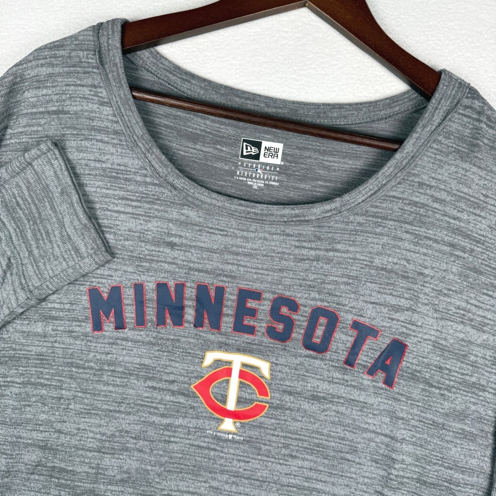 Minnesota Twins New Era Sweatshirt Womens 2XL Gray L/S Space Dye Pullover